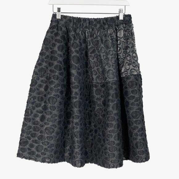 Co PF/16 Grey Metallic Spotted-Jacquard Gathered Mini Skirt - Picture 3 of 8